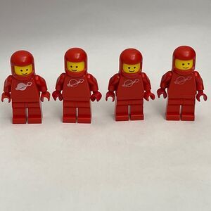 Vintage Lego Red Minifigs Figures Replacement Parts Pieces Lot of 4